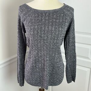 Jones New York Signature Metallic Cable-Knit Sweater